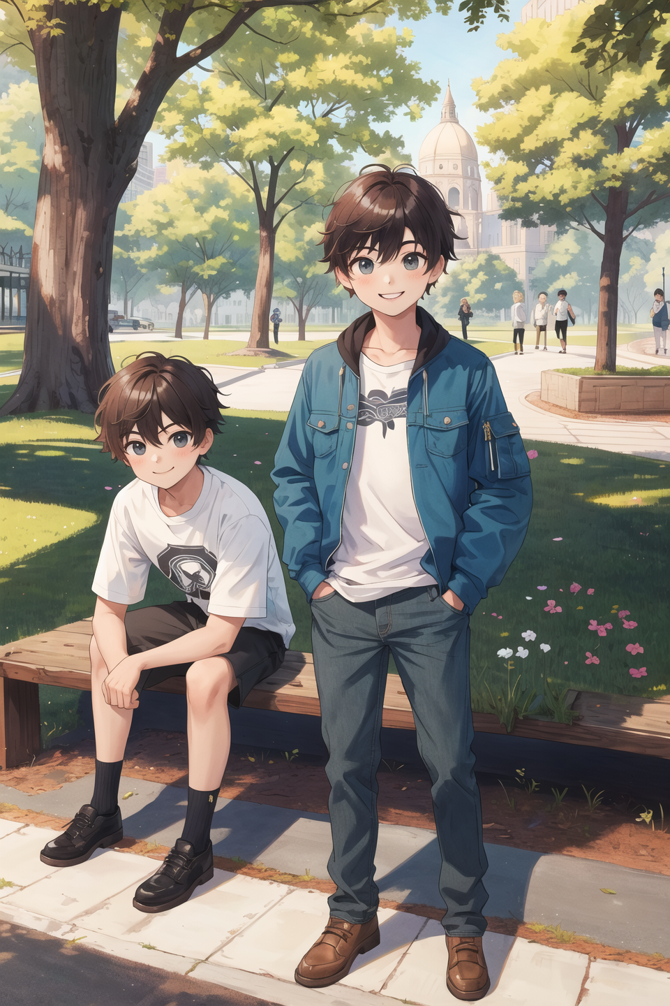 00125-820226413-masterpiece,best quality,boys,sitting,park,smile,hand in pocket,looking at viewer.png